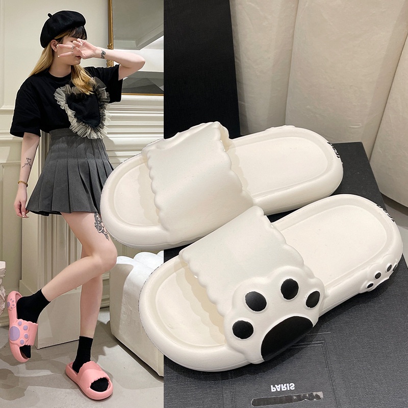 Dép quai ngang nữ đế độn hình Chân Gấu Bear dễ thương đi lên chân cực xinh TH-85