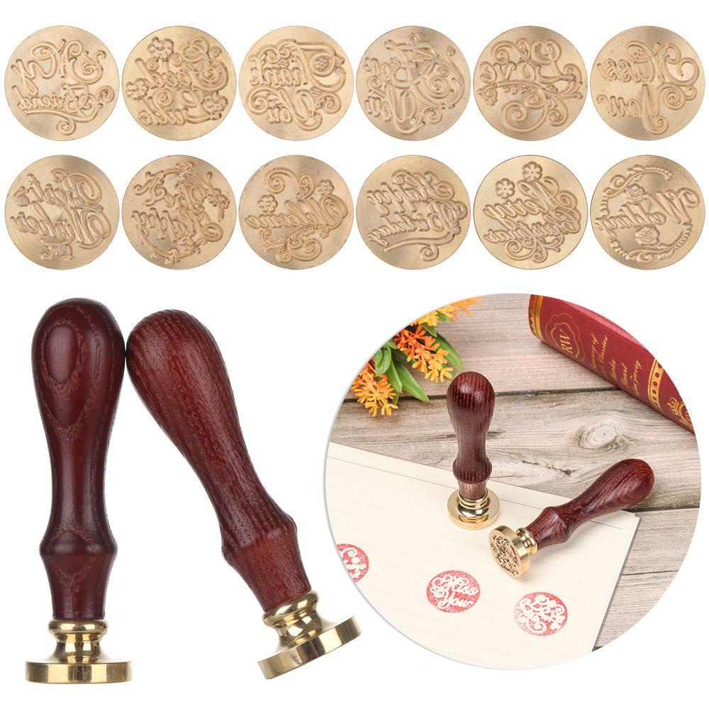 Con Dấu Bằng Đồng Cán Gỗ Khắc Chữ Thank You