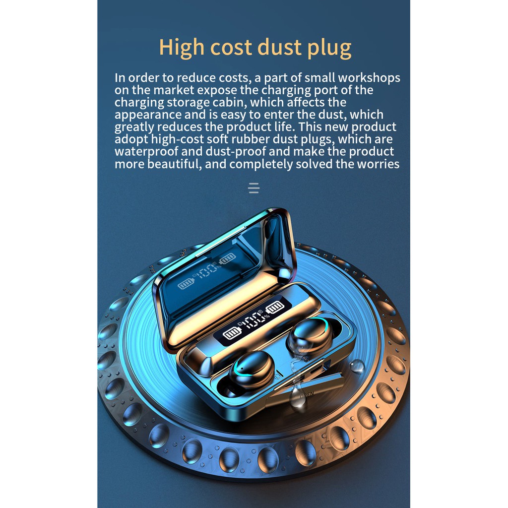 F9 Wireless Headphones TWS Bluetooth 5.0 Headsets Noise Canceling Earphone With Microphone Sports Handsfree Earbuds For Phone