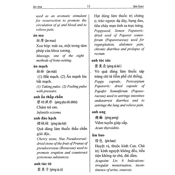 Sách - Từ Điển Đông Y Hán - Việt - Anh