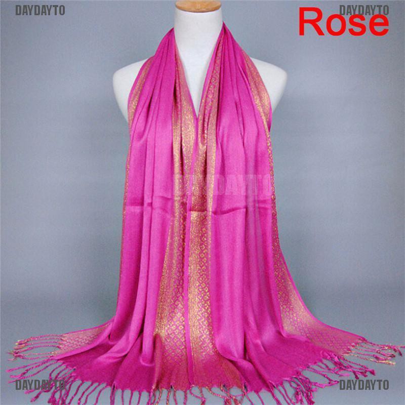 Daydayto S Khăn Choàng Cotton Pashmina Dài Tua Rua Thời Trang