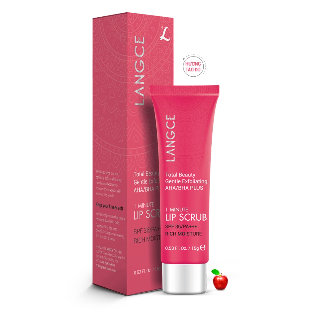 GEL LÀM SẠCH TẾ BÀO CHẾT CHO MÔI - 1 PHÚT - TRÁI CÂY 15ml LANGCE | BigBuy360 - bigbuy360.vn