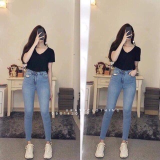 Áo thun  giấy cổ tim nhiều màu