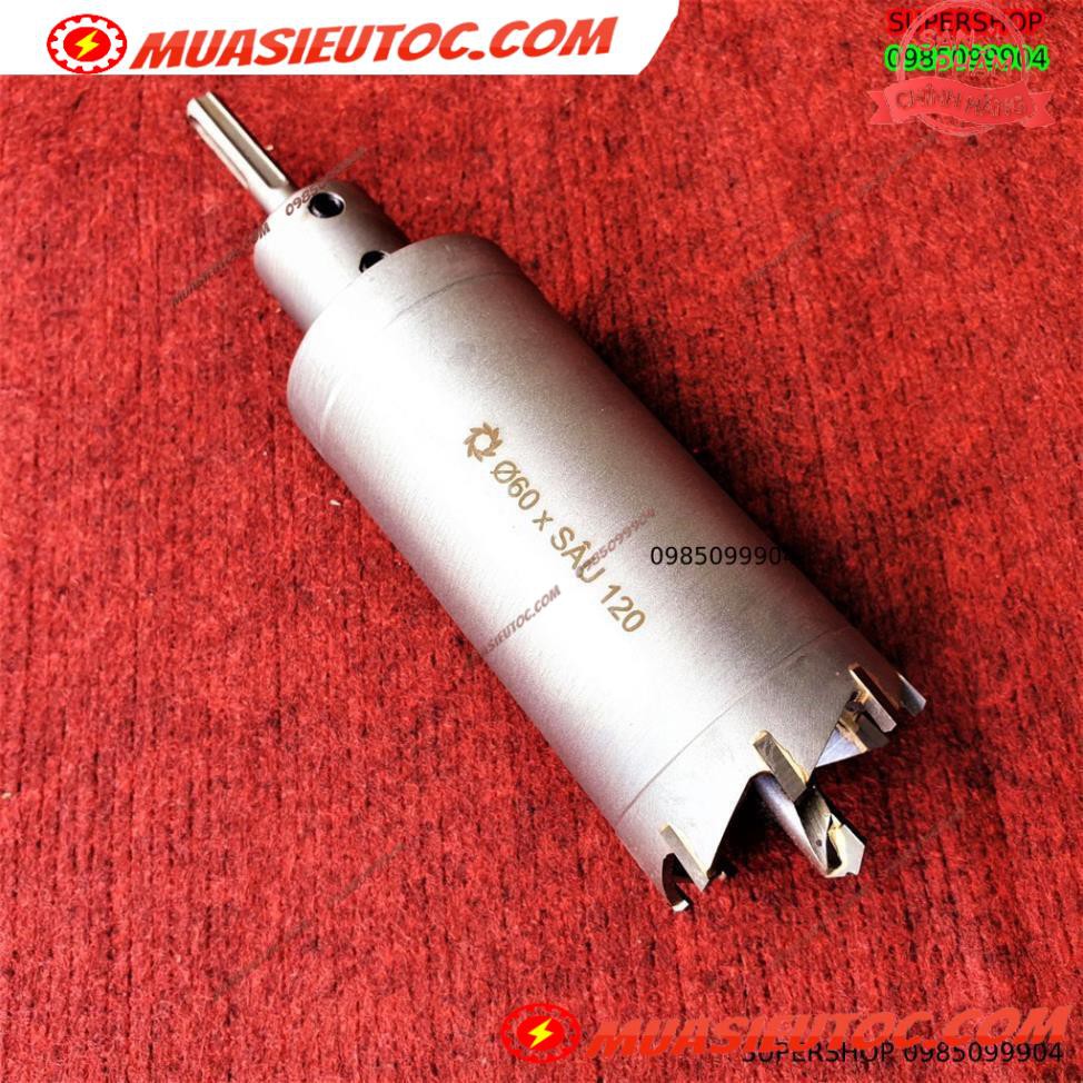 Mũi khoan rút lõi khoét tường gạch sâu Phi 60 x 120 mm không khoan bê tông, không khoan chế búa