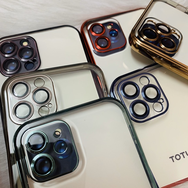 Ốp lưng 12/12pr0/12pr0max bảo vệ camera viền xi chính hãng totu