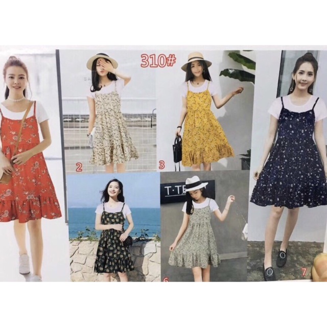 Sét váy cặp hai dây hoa đuôi cá