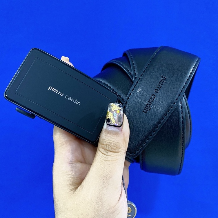 ⚜️ĐƠN 500k -30K⚜️ Thắt Lưng Da Nam PIERRE_CARDIN Auth Malaysia Mặt Nhám Sang Đen Trơn SALE 50% PC1