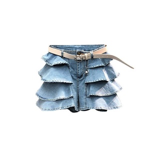 Quần short jean tầng dáng váy hàng Qc ko kèm belt