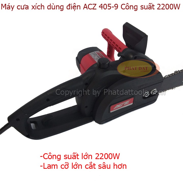 Máy cưa xích chạy điện ACZ 405-9 2200W lam cỡ lớn-Bảo hành chính hãng 6 tháng