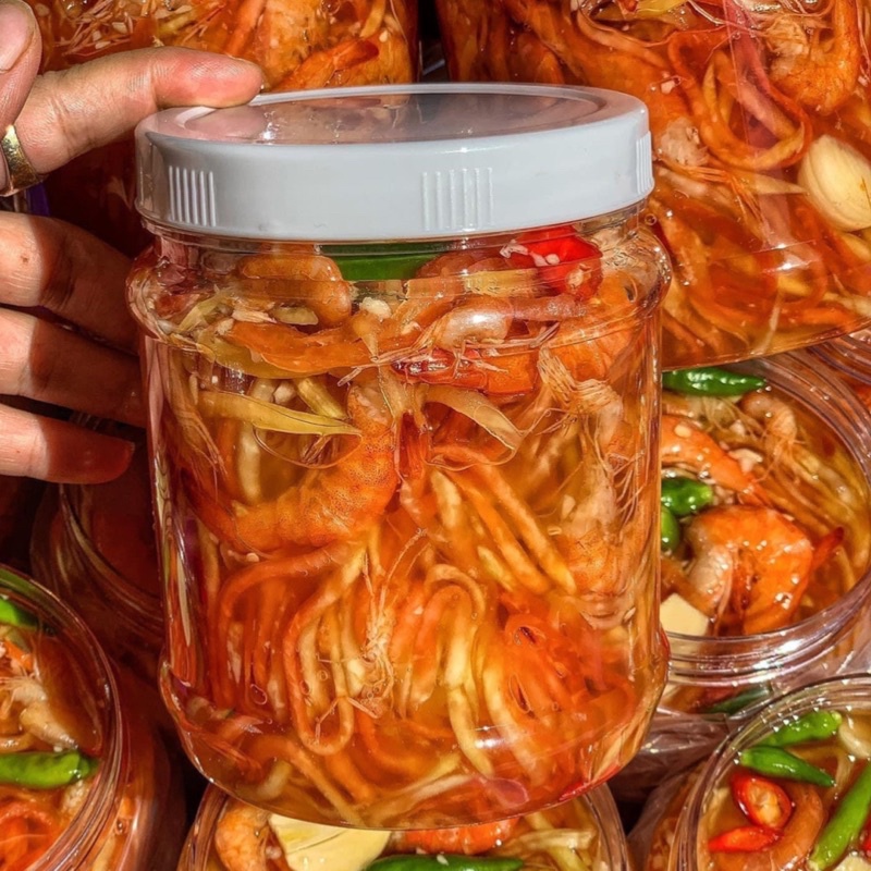 Mắm tép đất trộn đu đủ sẵn ăn liền hộp 900gr thơm nức mũi, ăn ngất ngây | SaiGonFood