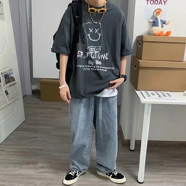 Áo Thun Nam Tay Ngắn In Hình Cá Tính