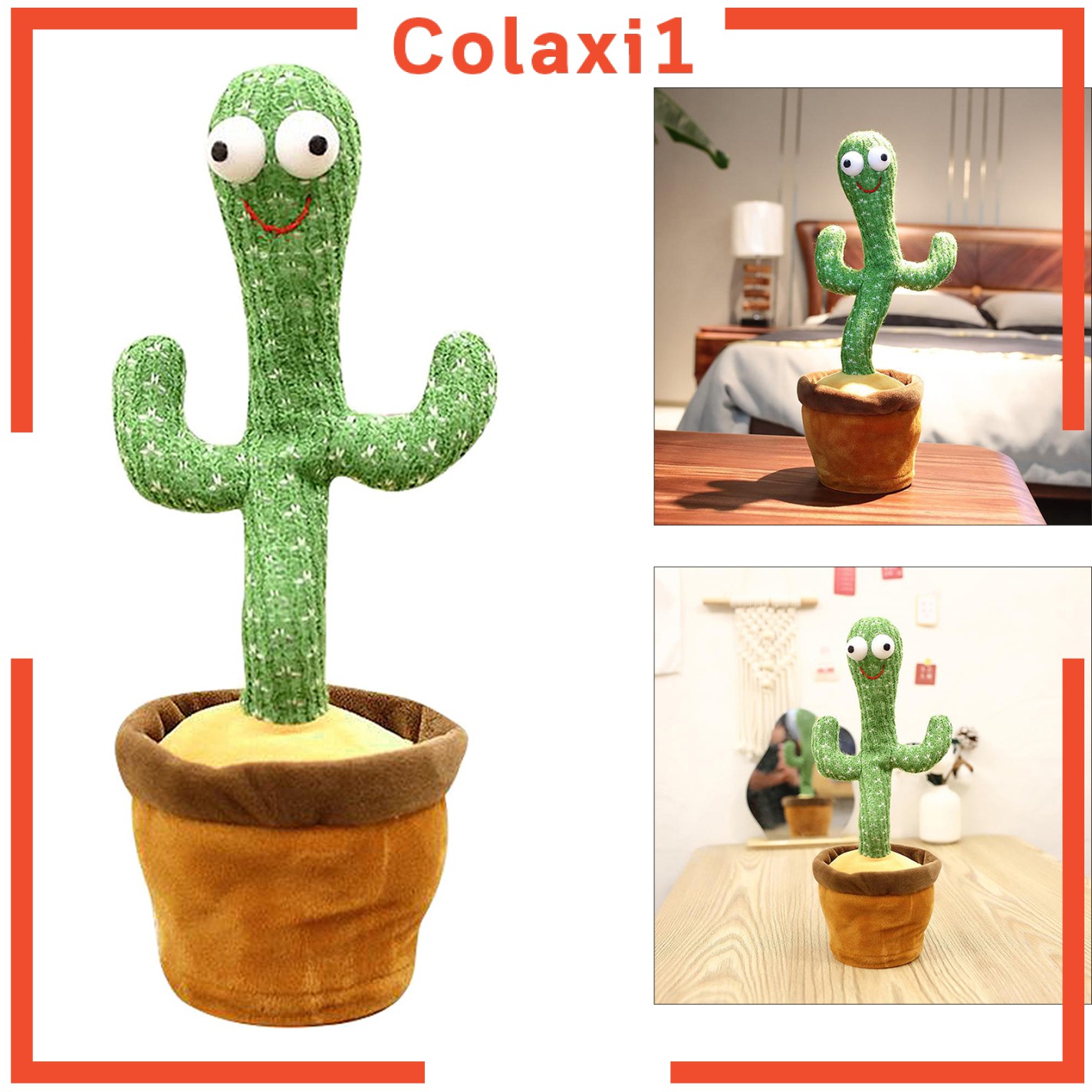 Cute Electric Cactus Plush Doll Twist Dancing Toy Decor Battery Operated