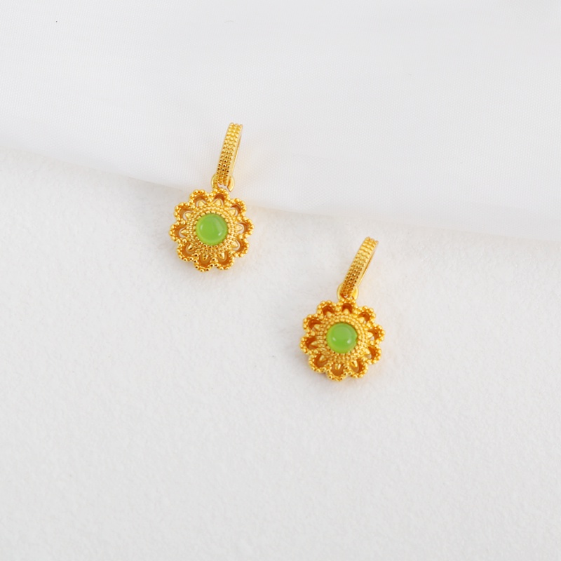 Mặt Dây Chuyền / Vòng Tay / Dây Chuyền Họa Tiết Hoa Hướng Dương Màu Vàng 18k 11mm DIY