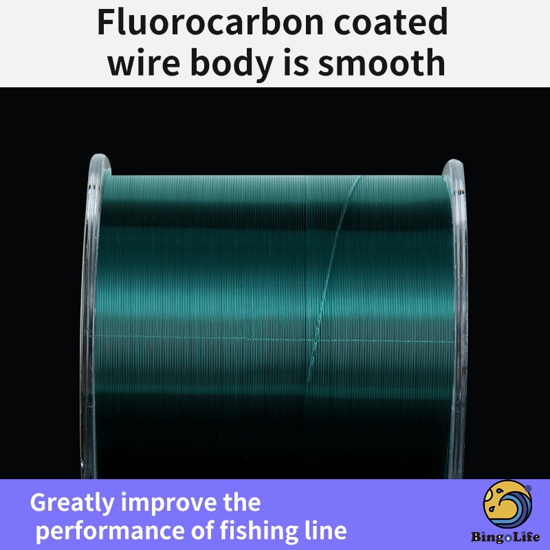 Bingolife Dây Câu Cá Biển Nylon Phủ Fluorocarbon 500m Siêu Bền Chất Lượng Cao