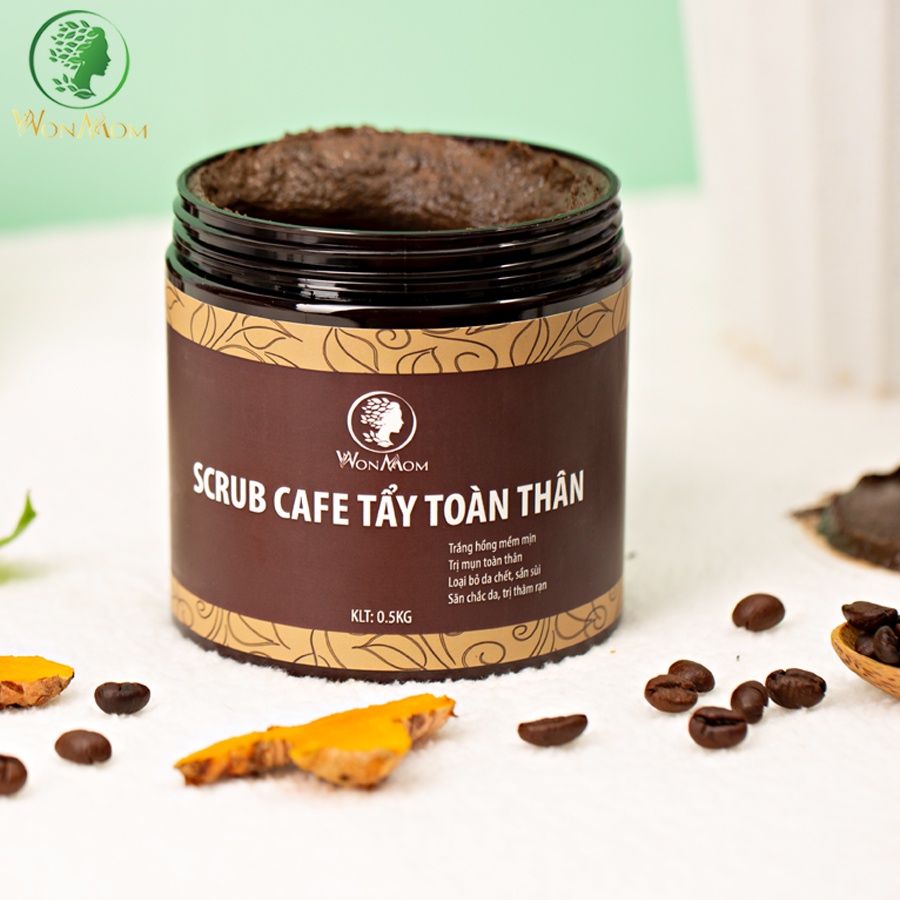 Bộ trắng da mặt và body toàn diện Wonmom ( Serum vitamin C + Kem nghệ tươi + Kem sữa nghệ toàn thân + Scrub café body )