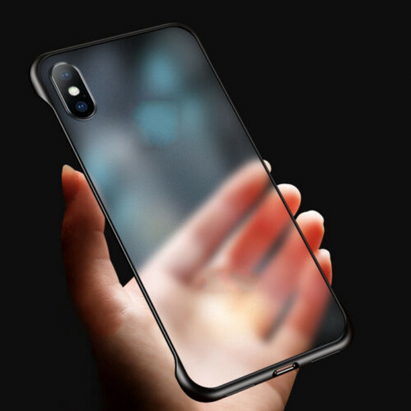 Bộ 2 ốp điện thoại viền nhám cứng trong suốt siêu mỏng không khung cho iPhone 7/8/X/XS/MAX/XR/7P/8P