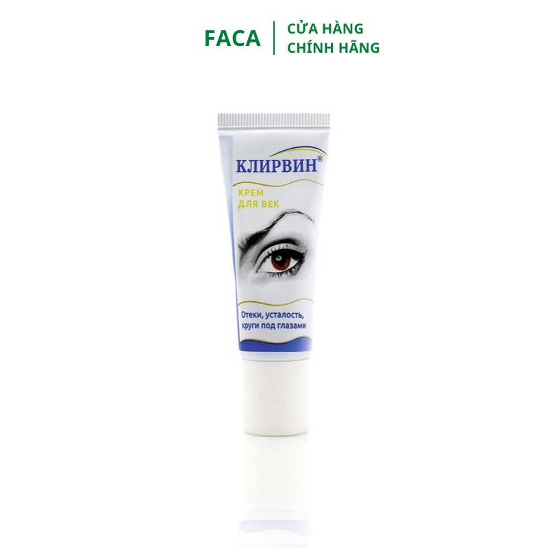 Kem Tan Bọng Mắt Của Nga - Giảm Bọng Mắt Cực Nhanh Sau 5 phút - Dưỡng Ẩm, Chống Lão Hóa Klirvin - 20g