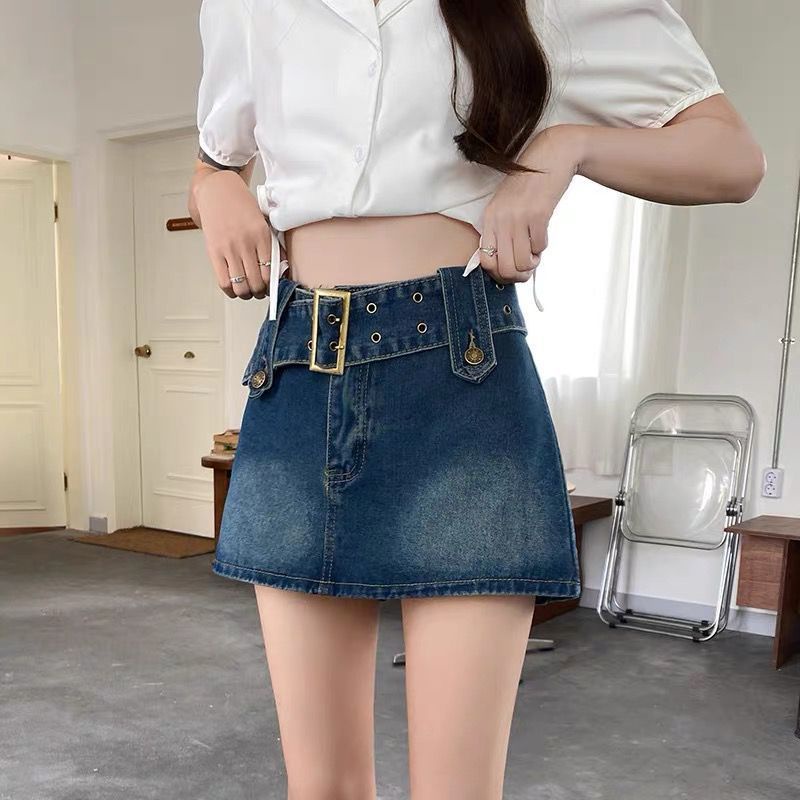 Chân Váy Chữ A Lưng Cao Màu Cà Phê Phong Cách Retro Thời Trang Mùa Hè Mới Dành Cho Nữ