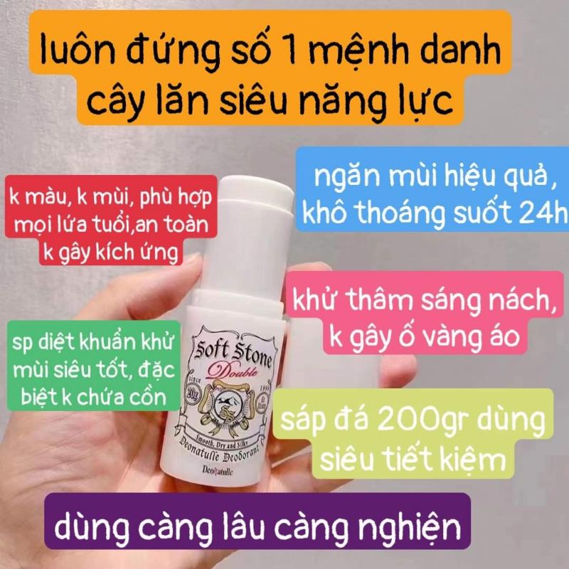 MUA 1 ĐƯỢC 2 Lăn Nách Đá Khoáng Soft Stone Khử Mùi Chống Ố Vàng Hiệu Quả