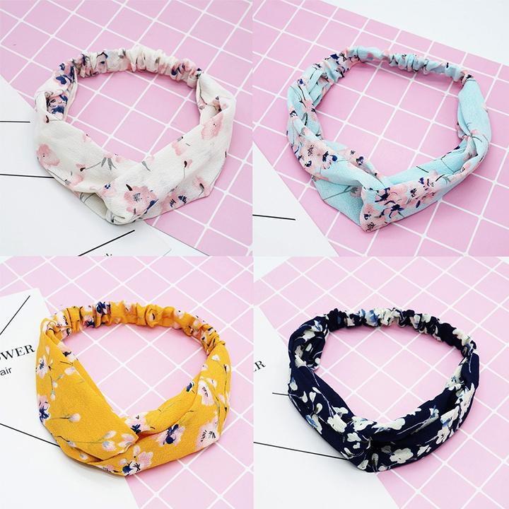 Băng đô vải turban hoạ tiết chim hồng hạc sang chảnh | Phụ kiện tóc