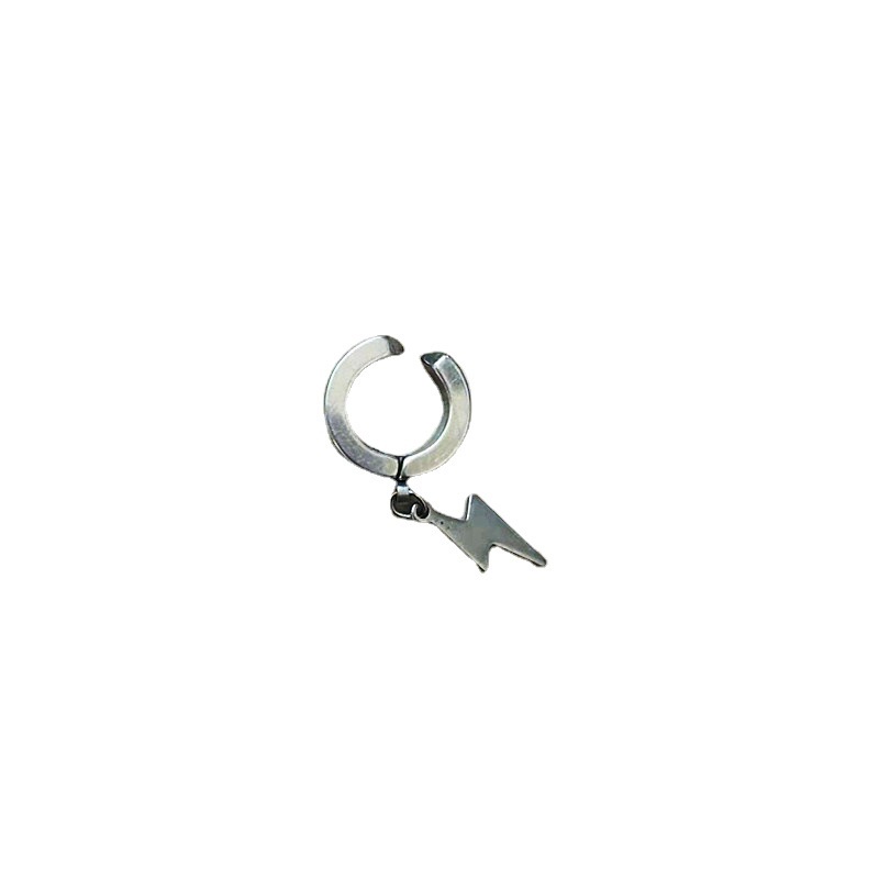 1 mảnh Hợp thời trang Thép Titanium Hợp thời trang Khoá Tai Kẹp Tai Nam Bông Tai Huyền Thoại Tia Chớp Không Có Lỗ Xỏ Tai Kẹp Tai Đeo Tai Nghe Dễ Đeo