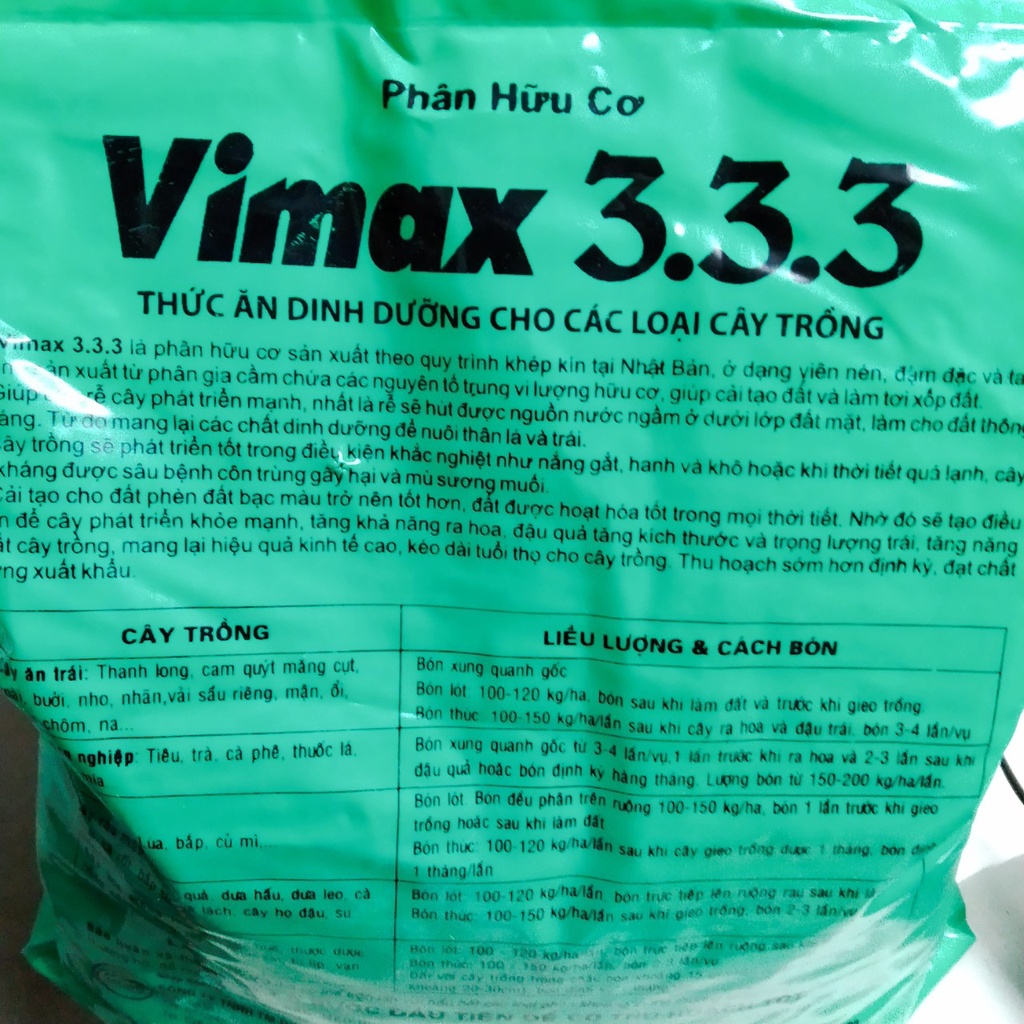 JAPAN 3.3.3 gói 1kg - Phân hữu cơ Nhật dạng viên nén dài, đậm đặc và tan chậm vimax