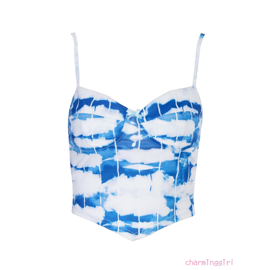 Áo sát nách thắt dây hoạ tiết hoạt hình cho nữ