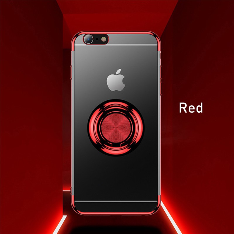 Ốp điện thoại trong suốt kèm giá đỡ nhẫn từ tính cho Iphone 11 Pro Max / 7 / 8 / 6s Plus / X / Xr / Xs Max | BigBuy360 - bigbuy360.vn