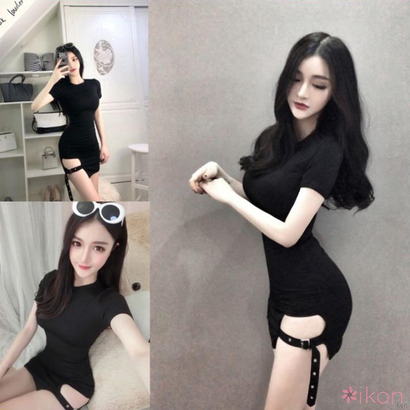 Đầm nữ cổ tròn ngắn tay dáng ôm gợi cảm đầm hoa váy hoa nhí