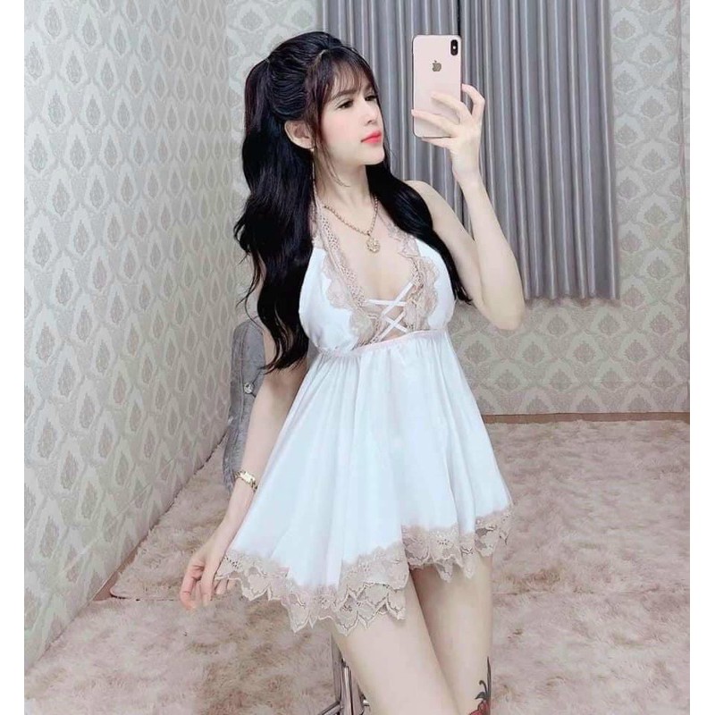 Váy ngủ xẻ ngực viền ren VN622 | BigBuy360 - bigbuy360.vn