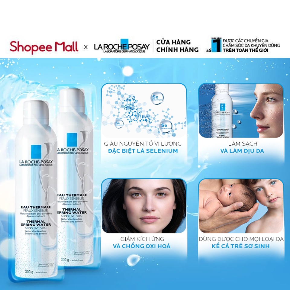 Nước khoáng giúp làm dịu &amp; bảo vệ da La Roche-Posay Thermal Spring Water 300ml