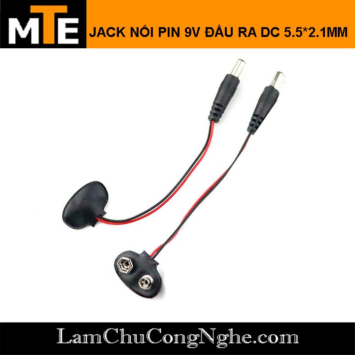 Dây nối đế pin 9V ra Jack DC 5.5*2.1mm