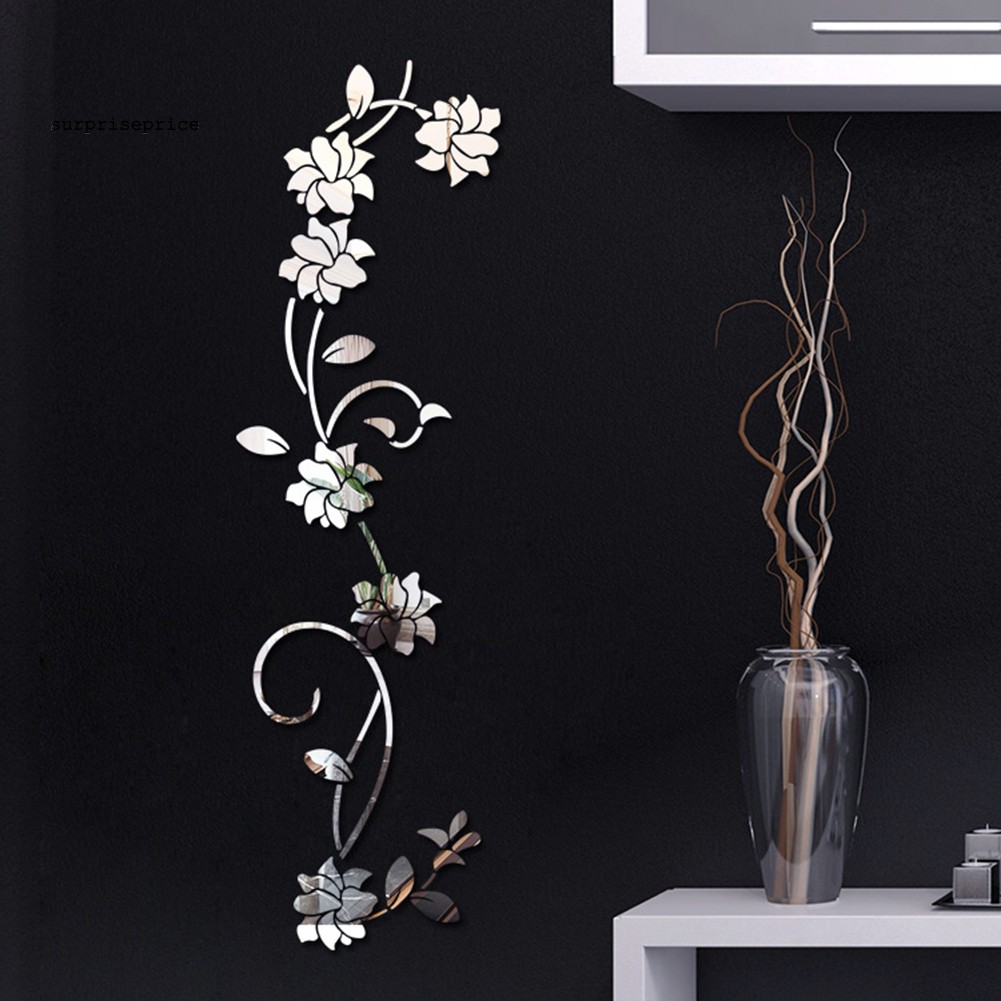 Sticker Dán Tường Diy Hình Dây Leo Hoa 3d Bằng Acrylic Trang Trí Nhà Cửa
