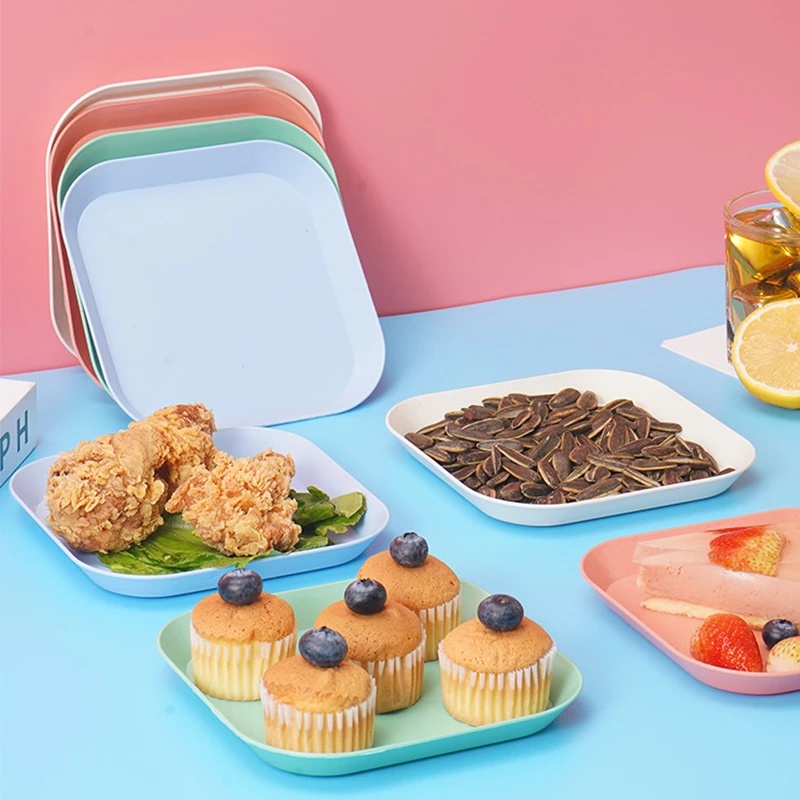 Set 8 Đĩa Rơm Lúa Mạch Đựng Trái Cây Bánh Kẹo