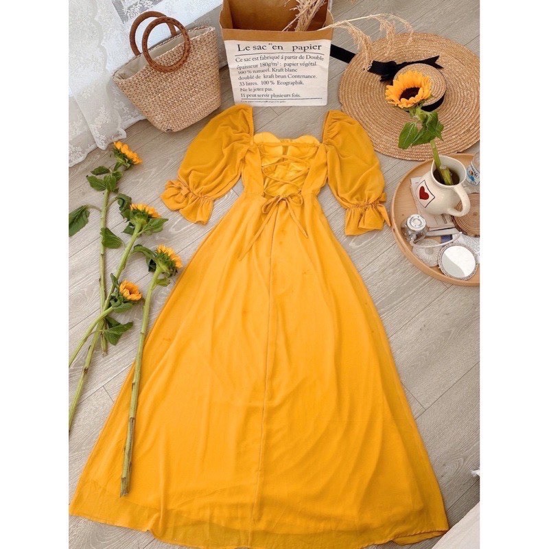 Đầm Maxi Đan Lưng Chất Voan Lụa Mút Ngực Vải Mềm Không Nhăn Mặc Siêu Mát Form Rộng Dáng Xoè | BigBuy360 - bigbuy360.vn