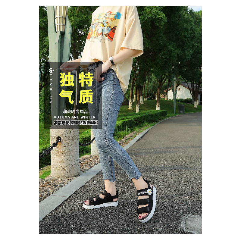 Giày Sandal Quai Dán In Họa Tiết Hoa Cúc Nhỏ Phong Cách Thời Trang Mới 2022