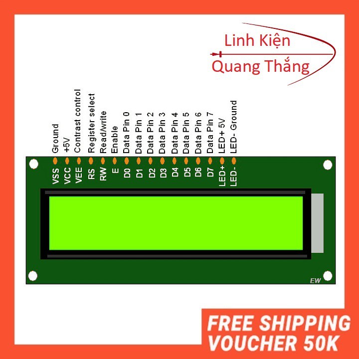 Màn Hình LCD1602 3.3-5V-linhkiendientubk | BigBuy360 - bigbuy360.vn