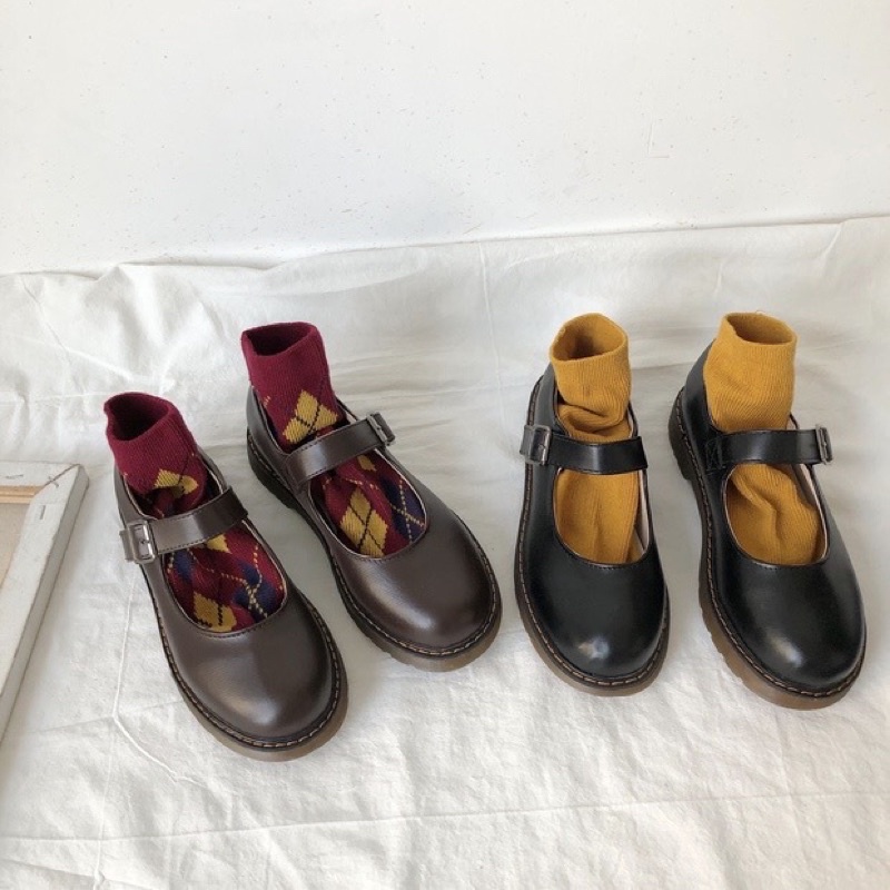 Giày búp bê có quai vintage Mary Jane Yannie Lolita ulzzang Hàn Quốc - Yannie