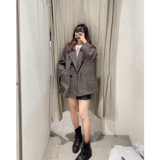 Áo khoác vest dạ kẻ siêu đẹp