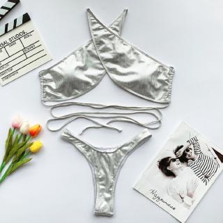 Bikini Dây Da Màu Trơn Gợi Cảm