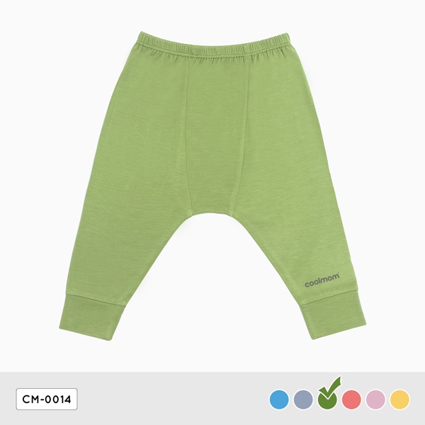 Quần dài đáp đũng Coolmom chất liệu sợi tre cao cấp màu hồng pastel size 3M / CM-0014-3M-HP