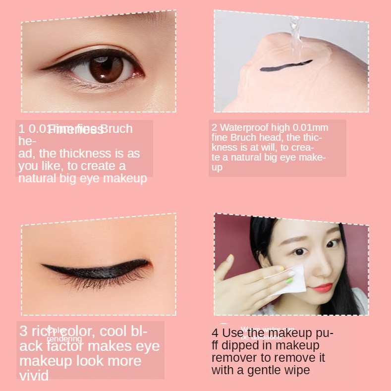 Bút Kẻ Mắt Dạng Lỏng Màu Đen Chống Thấm Nước Lâu Trôi