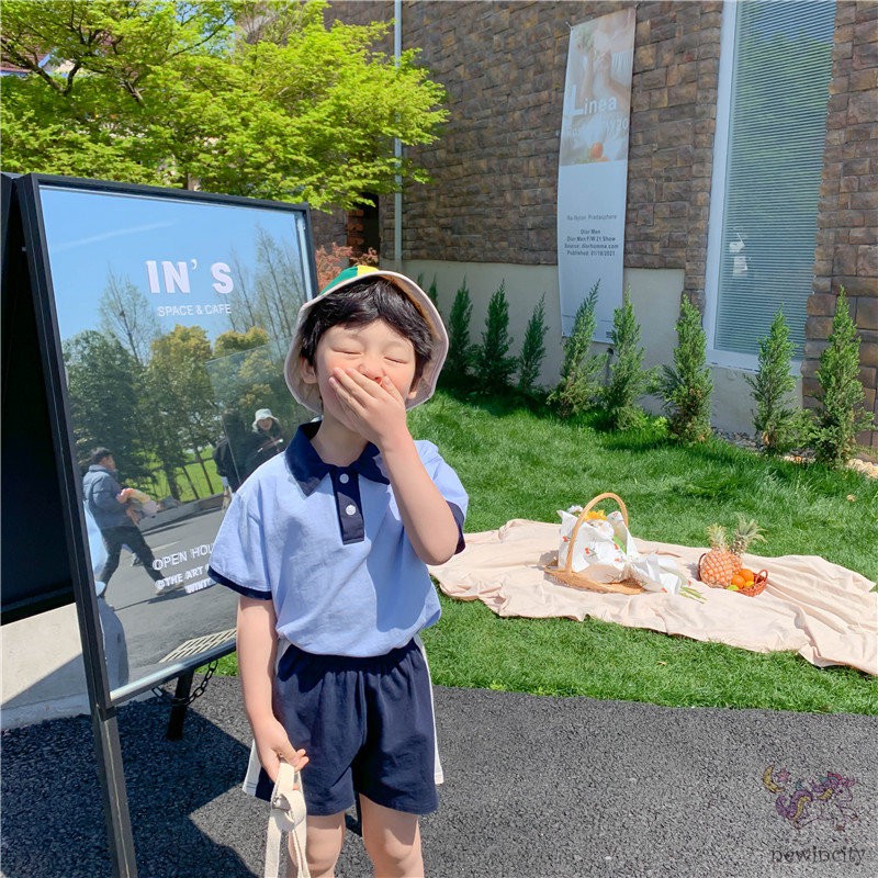 Set áo thun tay ngắn + quần đùi phong cách Hàn Quốc năng động trẻ trung dành cho bé