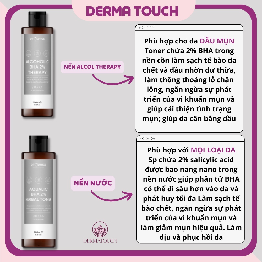 Toner 2% BHA DrCeutics-Tẩy Tế Bào Chết, Làm Sạch Sâu, Hỗ Trợ Giảm Mụn-𝐀𝐥𝐜𝐨𝐡𝐨𝐥𝐢𝐜 𝐁𝐡𝐚 𝟐% 𝐓𝐡𝐞𝐫𝐚𝐩𝐲-𝐀𝐪𝐮𝐚𝐥𝐢𝐜 HerbalToner 200mL