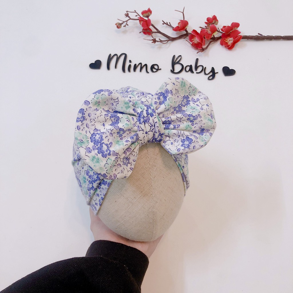 Mũ turban bé gái (4-8kg) - Chủ đề hoa nhí