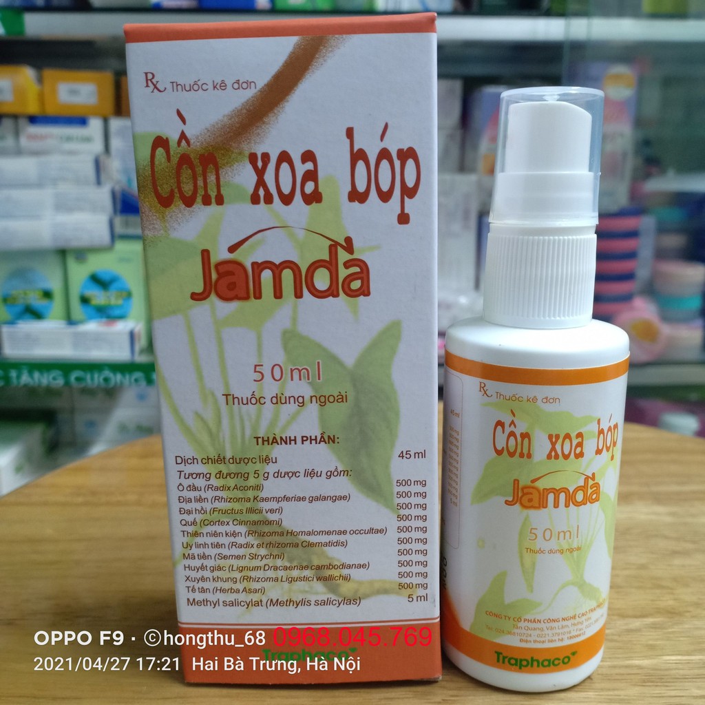 CỒN XOA BÓP JAMDA lọ 50ml