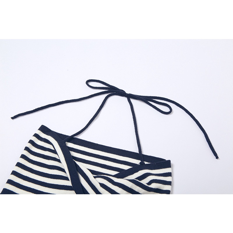 Áo Tank Top Hở Lưng Kẻ Sọc Thời Trang Đường Phố Gợi Cảm Cho Nữ