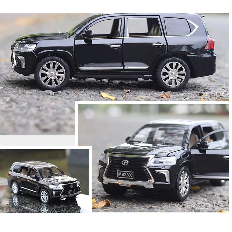 Đồ chơi xe ô tô mô hình xe Lexus LX570 tỉ lệ 1:24 bằng sắt chạy cót có âm thanh và đèn mở các cửa xe  hàng Quảng Châu