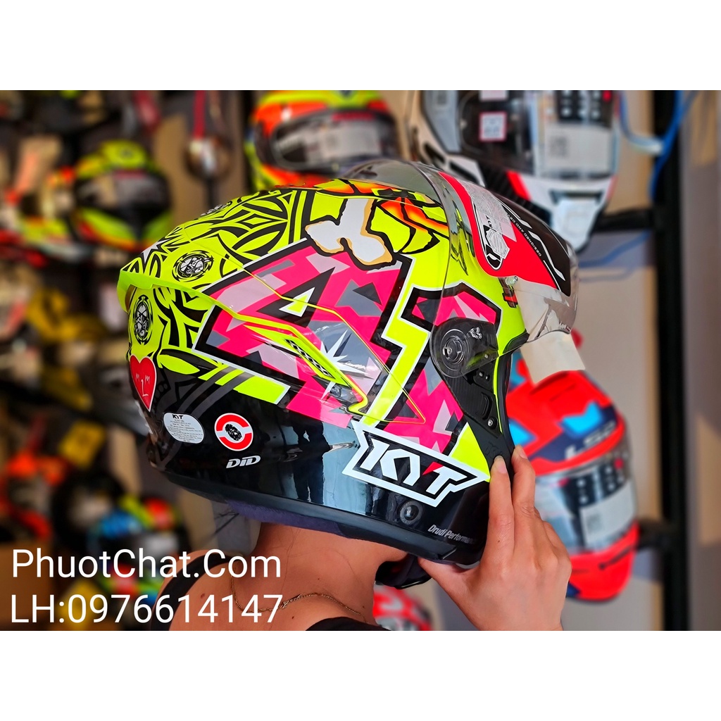 Nón bảo hiểm 3/4 2 kính KYT NFJ tem Espargaro Misano 2018