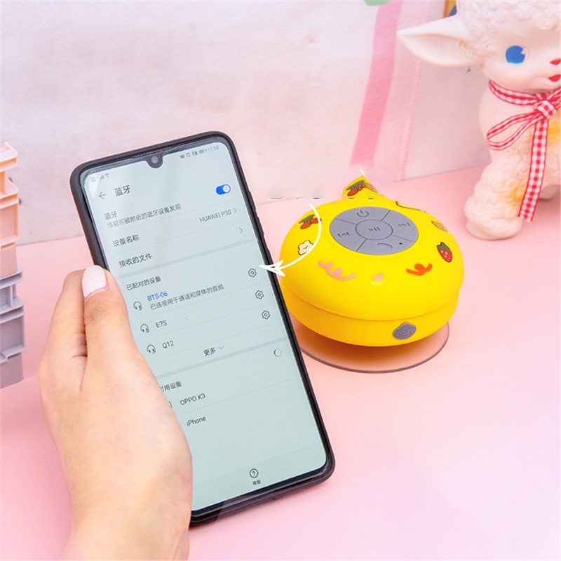 [TẶNG STICKERS] Loa Bluetooth Chống Nước Kèm Stickers Dễ Thương BẢN NÂNG CẤP nhà tắm tiện lợi nhiều màu